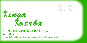 kinga kotrba business card